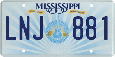 MS license plate LNJ881