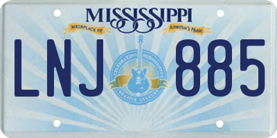MS license plate LNJ885