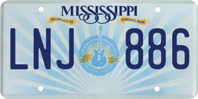 MS license plate LNJ886