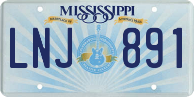 MS license plate LNJ891