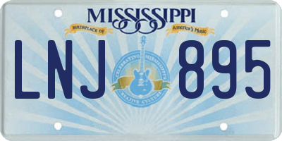 MS license plate LNJ895