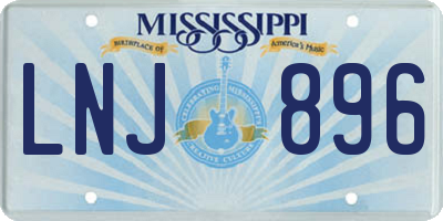 MS license plate LNJ896