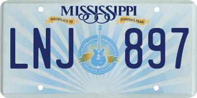 MS license plate LNJ897
