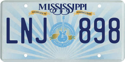 MS license plate LNJ898
