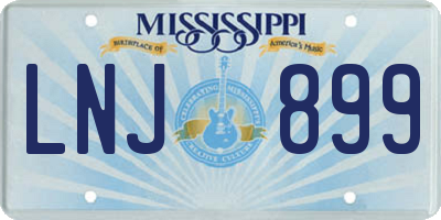 MS license plate LNJ899