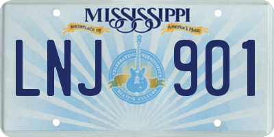MS license plate LNJ901