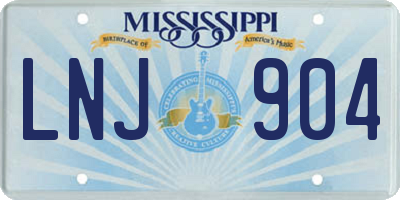 MS license plate LNJ904