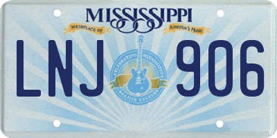 MS license plate LNJ906