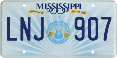 MS license plate LNJ907