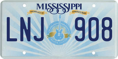 MS license plate LNJ908