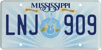 MS license plate LNJ909