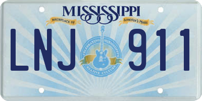 MS license plate LNJ911