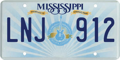MS license plate LNJ912