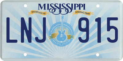 MS license plate LNJ915