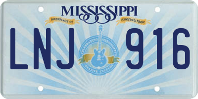 MS license plate LNJ916