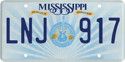 MS license plate LNJ917