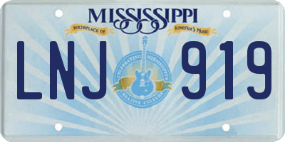 MS license plate LNJ919