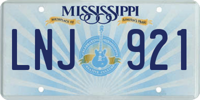MS license plate LNJ921