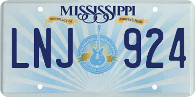 MS license plate LNJ924