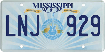 MS license plate LNJ929