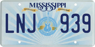MS license plate LNJ939