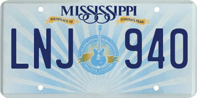 MS license plate LNJ940