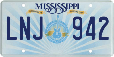 MS license plate LNJ942