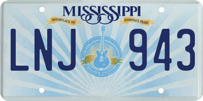 MS license plate LNJ943