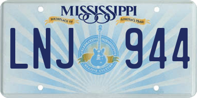 MS license plate LNJ944