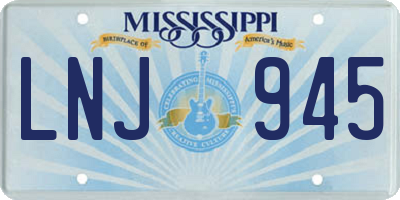 MS license plate LNJ945