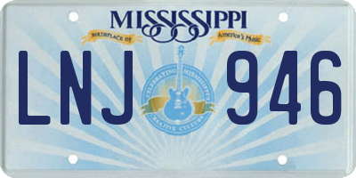 MS license plate LNJ946