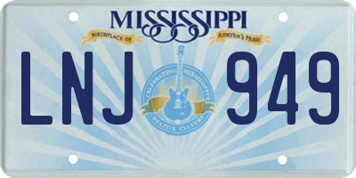 MS license plate LNJ949