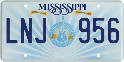 MS license plate LNJ956
