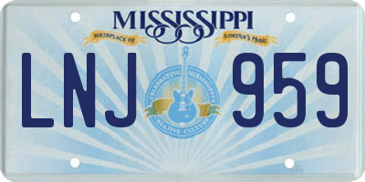 MS license plate LNJ959
