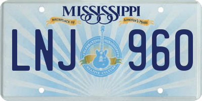 MS license plate LNJ960