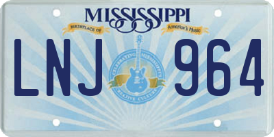 MS license plate LNJ964