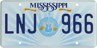 MS license plate LNJ966
