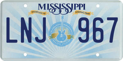 MS license plate LNJ967