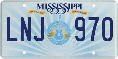 MS license plate LNJ970