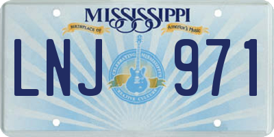 MS license plate LNJ971