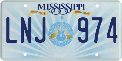 MS license plate LNJ974