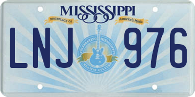 MS license plate LNJ976