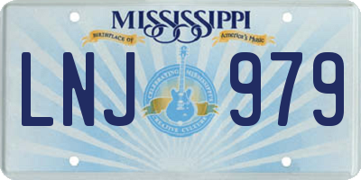MS license plate LNJ979