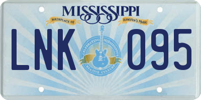MS license plate LNK095