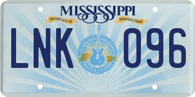 MS license plate LNK096