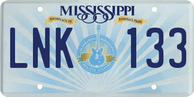 MS license plate LNK133