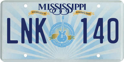 MS license plate LNK140