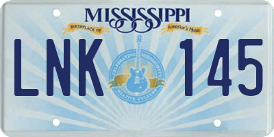 MS license plate LNK145