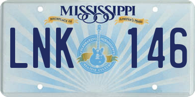 MS license plate LNK146