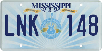 MS license plate LNK148